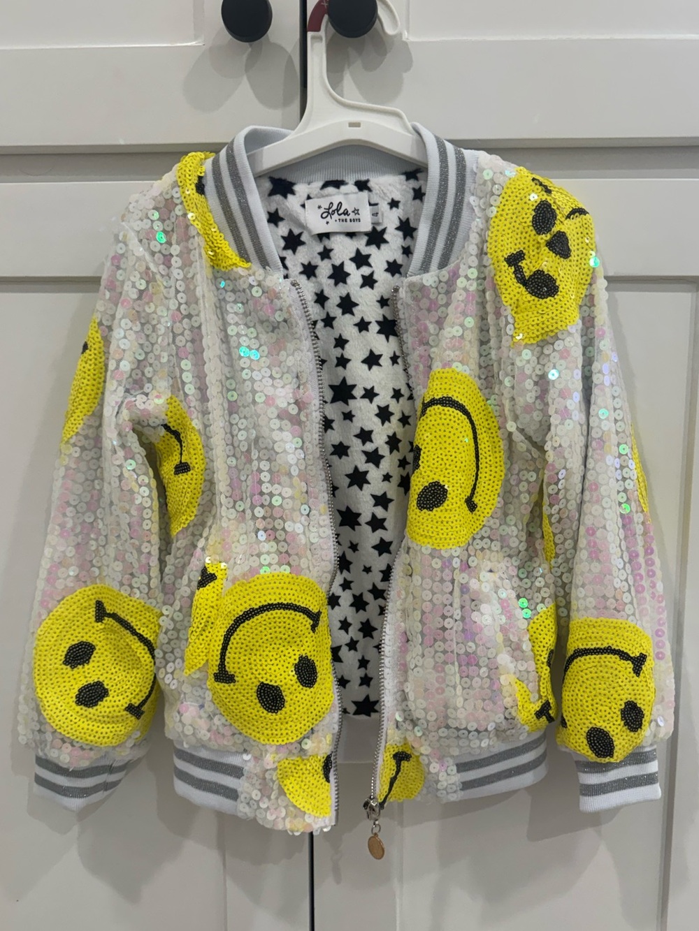 lola & the boys sequin bomber